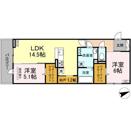 D-ROOM西熊本駅Ⅱの間取り