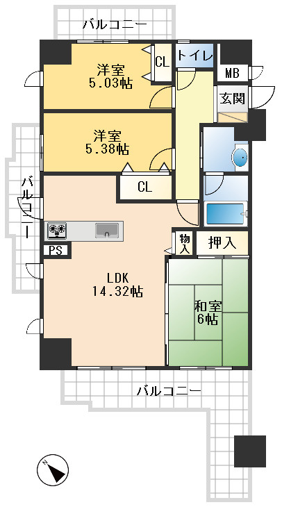 セントラルステージ千里１番館の間取り