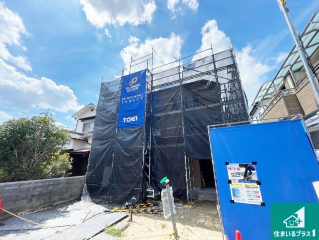 木津川市木津南後背　第6期　新築一戸建ての外観|周辺は落ち着いた街並みの住宅地！子育てがしやすい住環境です！まだ未完成ですが、現地でしかわからない事もございます。是非一度ご覧ください。