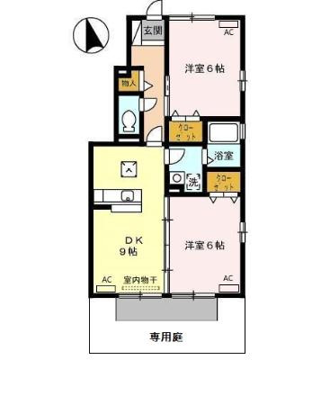 グランディール　Ａの間取り