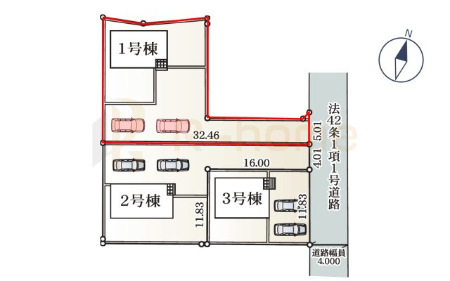結城市結城第46　新築戸建て　1号棟の区画図|大きなお買い物だからこそ、メリット・デメリットを伝えさせて頂きます。
R-homeにお任せください♪