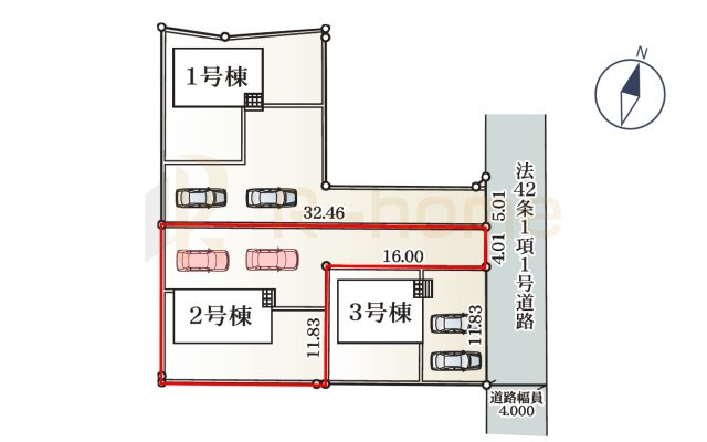 結城市結城第46　新築戸建て　2号棟の区画図|大きなお買い物だからこそ、メリット・デメリットを伝えさせて頂きます。
R-homeにお任せください♪