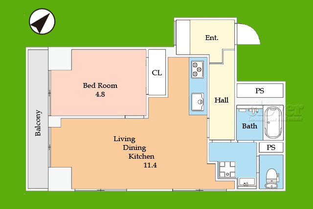 【間取り】 | ワコー人形町マンション | お部屋の間取り図です。機能的な造りをご確認ください。～即日のご見学可能～　お問合せはお気軽に。