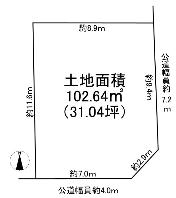 南区天白町二丁目土地の土地図