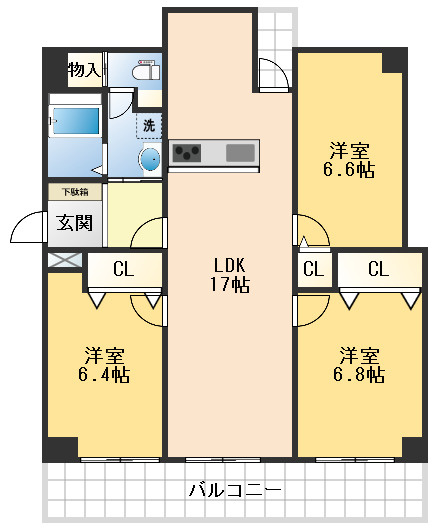 千里山ロイヤルマンション2番街D棟の間取り