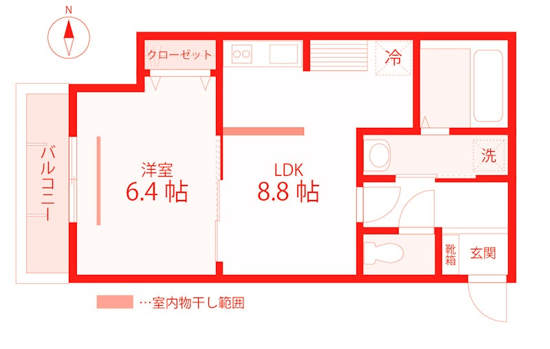 鎌倉市材木座３丁目のアパートの間取り