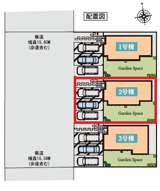【区画図】 | いろどりアイタウン栃木市藤岡町藤岡22-P3　2号棟 | 【全3区画】各棟の詳細はお気軽にお問い合わせください☆