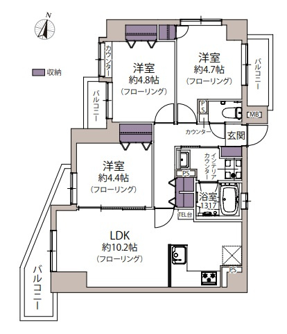 【間取り】 | エスポワール城西☆仲介手数料無料☆