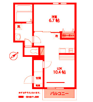 鎌倉市材木座５丁目のアパートの間取り