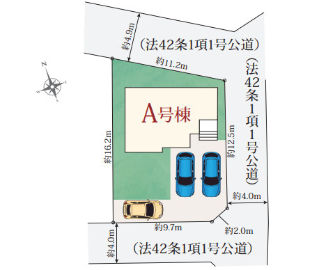 売新築戸建　静岡市葵区北３丁目の区画図