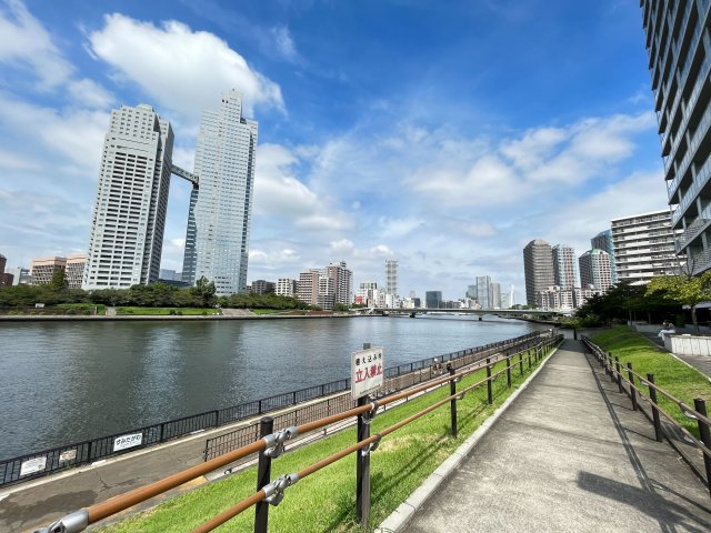 マンションと隅田川テラスとスーパー堤防が隣接・一体となっています。川に移ろう時や四季を遮ることなく贅沢に眺め感じて頂くことが出来ます。