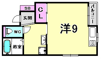エスポワール春日野道Ⅲの間取り