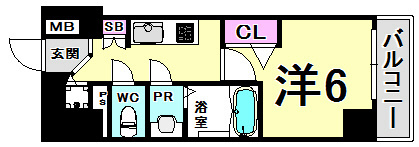 プレサンス三宮エレガンシアの間取り