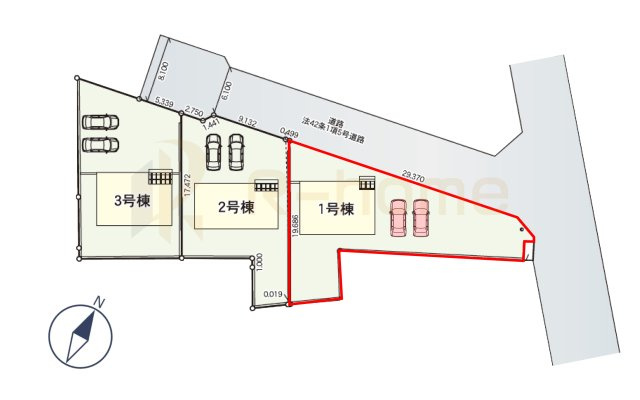 常陸大宮市泉第6　新築戸建て　1号棟の区画図|大きなお買い物だからこそ、メリット・デメリットを伝えさせて頂きます。
R-homeにお任せください♪