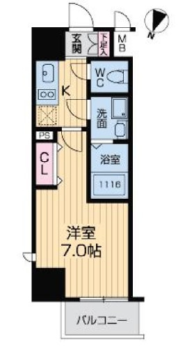 グランルージュ中之島南の間取り