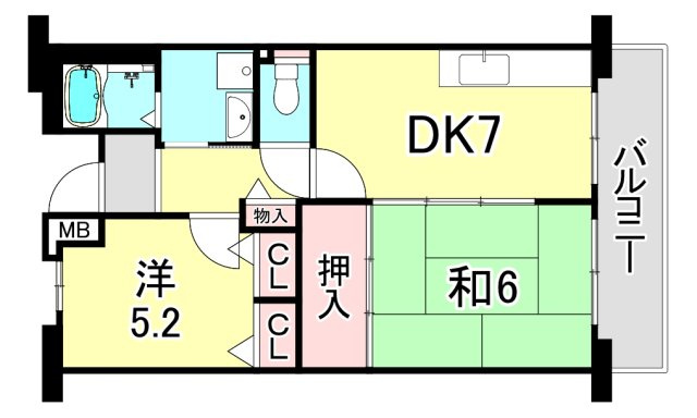 URサンラフレ鳴尾北　11号棟の間取り