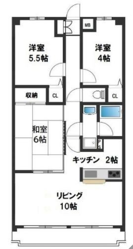 コンフリエ八幡町の間取り