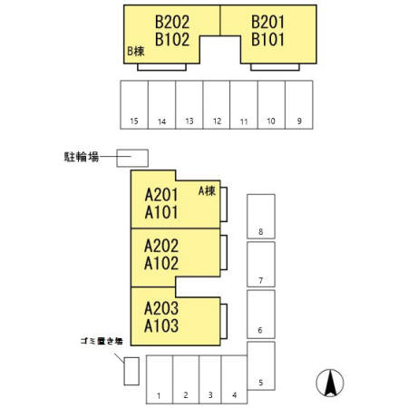 シャルマン野口　A棟の区画図