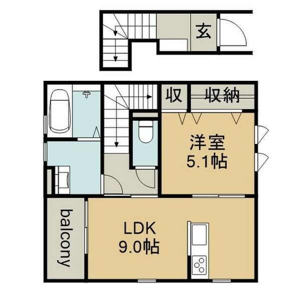 リーブルファイン今伊勢町1号棟の間取り