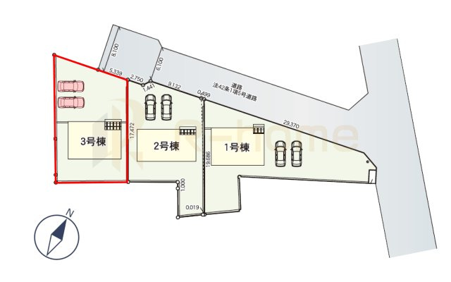 常陸大宮市泉第6　新築戸建て　3号棟の区画図|大きなお買い物だからこそ、メリット・デメリットを伝えさせて頂きます。
R-homeにお任せください♪