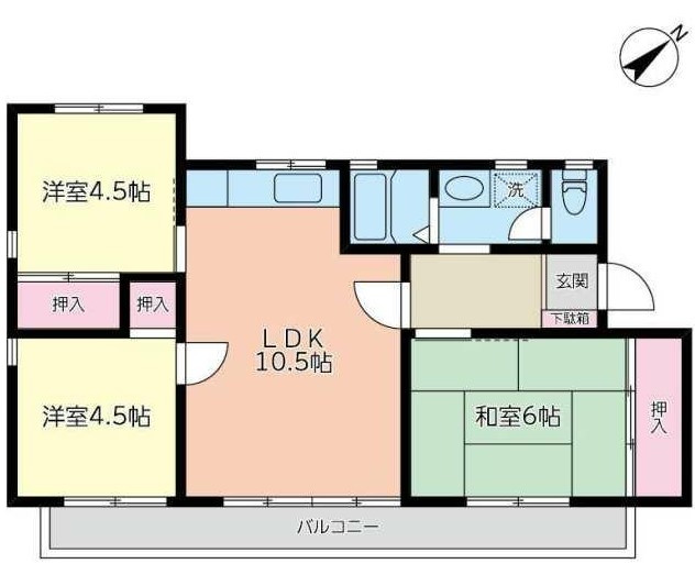 【間取り】 | コーポ秋 | ファミリーにぴったりの3LDKの間取りです！