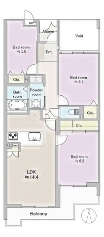 サンマンションアトレ猫ヶ洞の間取り