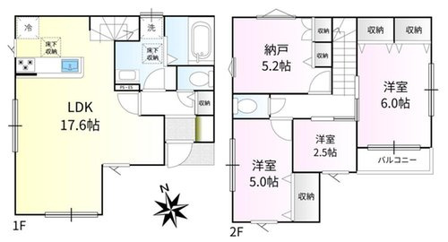 【KEIAI　Grace】花小金井18期の間取り|〇 本物件【１号棟】の間取・平面図です〇　敷地面積:110.08㎡　建物面積:87.13㎡　
