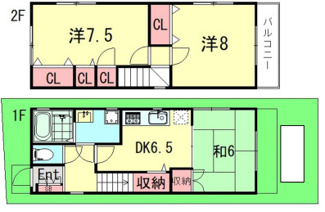 【間取り】 | 腕塚町9丁目一戸建