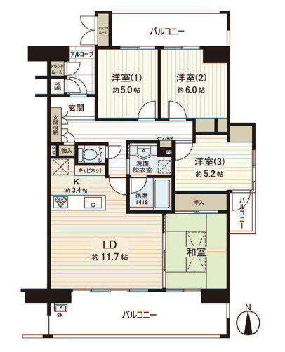 日神パレステージ町屋の間取り