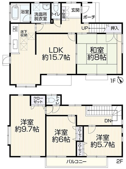 【間取り】 | 三島市錦が丘 中古戸建て | 効率的かつ暮らしのことをしっかり考えた間取りです
