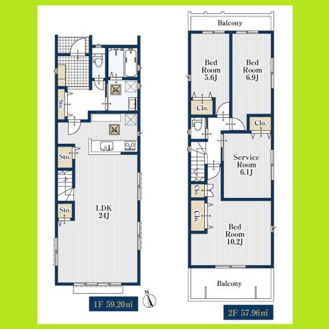 名古屋市昭和区元宮町６丁目の新築一戸建の間取り|◇１号棟・間取図◇
