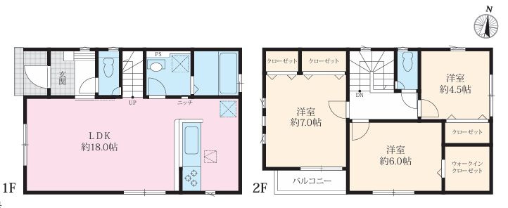 伊勢原市三ノ宮新築戸建て　2号棟の間取り|間取図「伊勢原市三ノ宮新築戸建て　2号棟」