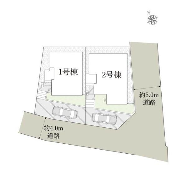 伊勢原市上粕屋新築戸建て　第2期1号棟の区画図|配置図「伊勢原市上粕屋新築戸建て　１号棟」