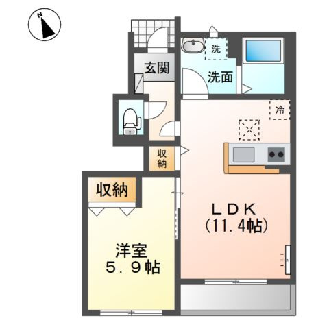 クレシアＡの間取り