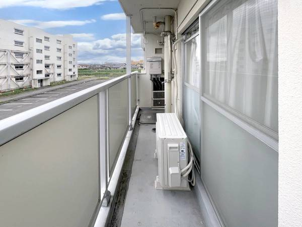 ビレッジハウス二口1号棟のバルコニー|モデルルームの写真です