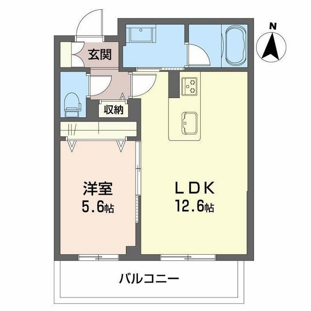 各務原市那加昭南町の賃貸マンションの間取り