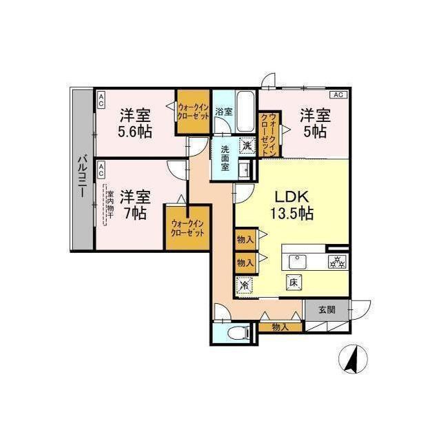 ＤｉｏｓＰｅｒｓｉｍｍｏｎ長泉Ⅱ棟の間取り