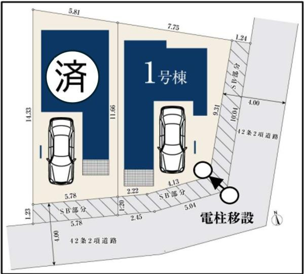 川崎市中原区小杉陣屋町１丁目の新築一戸建の区画図|限定2棟の販売です！
お気軽にお問合せ下さい！