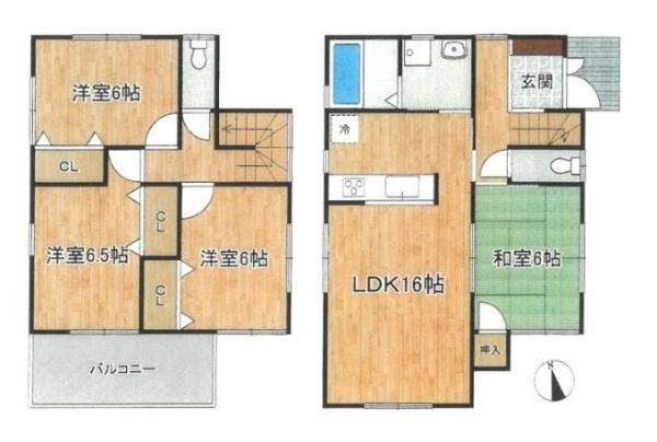 北葛城郡広陵町古寺　一戸建の間取り