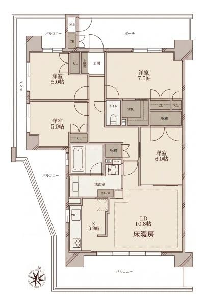 パークナード橿原岡寺の間取り