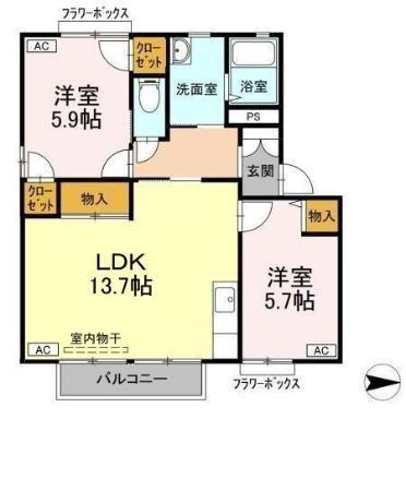 【間取り】 | ラシェット　エムザ　Ｃ棟