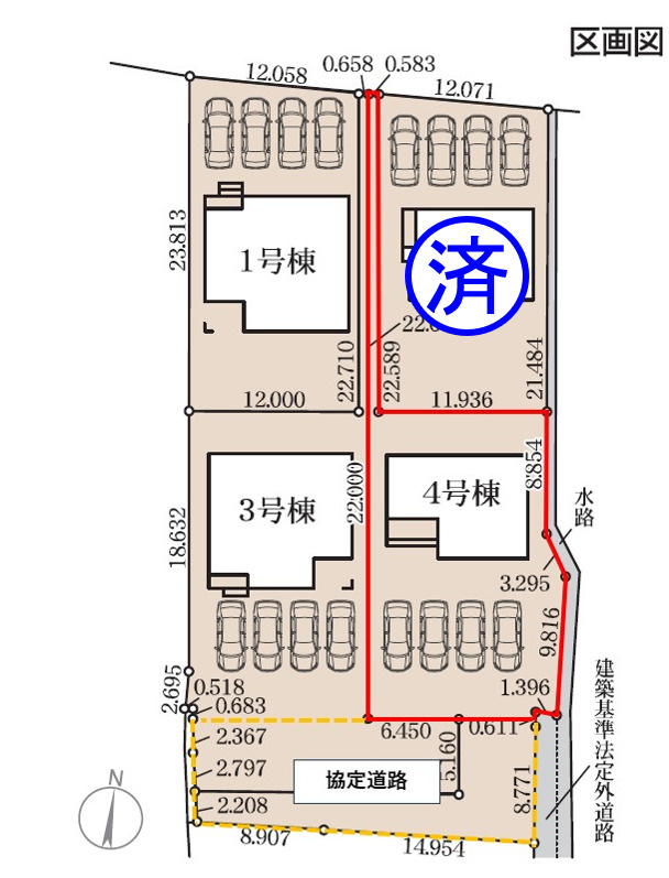 藤岡市森第4（全4棟）4号棟の区画図