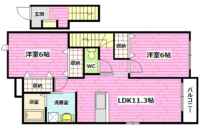 カーサセレノAの間取り