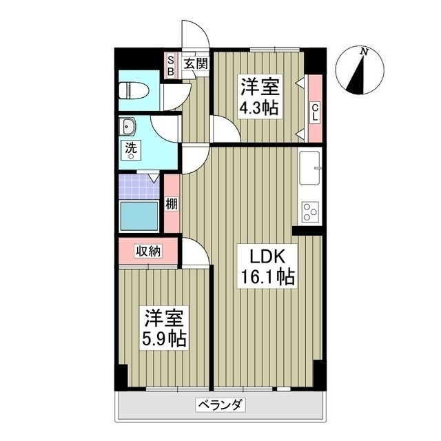 リブレス坂戸関間の間取り