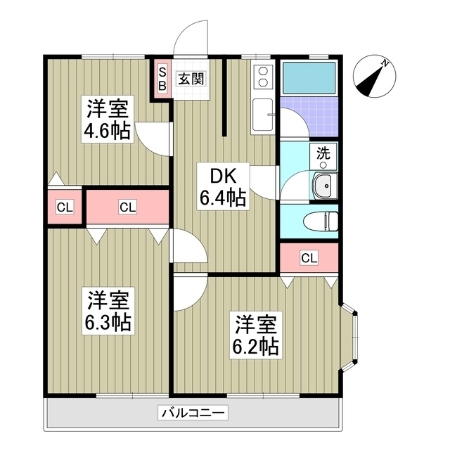 西門前パナハイツの間取り