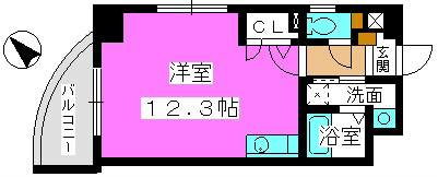 1LDK角部屋