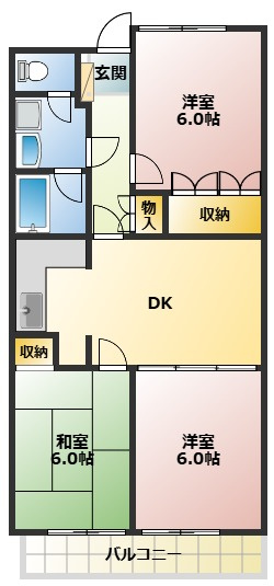 【間取り】 | ファミリーにおすすめ。３ＤＫの間取り！
