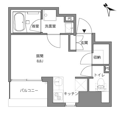ｃｏｓｔａの間取り|使い勝手のよい形をしたワンルームです☆