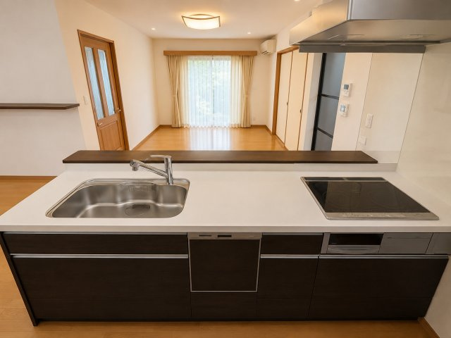 山武市美杉野4丁目　中古戸建のキッチン|※画像の一部はAIを用いて加工・編集しています。実際の状況と異なる場合がありますので、ご了承下さい。