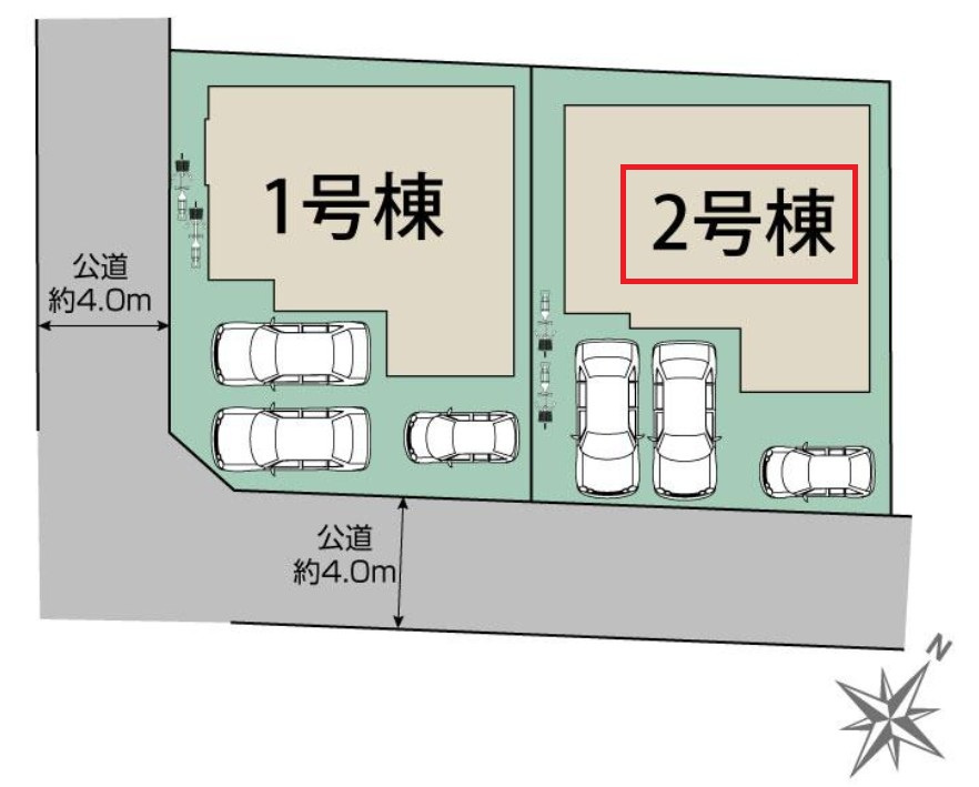 ブルーミングガーデン宇都宮市陽東3丁目の区画図|【全2棟】各号棟の詳細については、お気軽にお問い合わせください♪